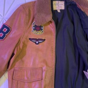 Wilsons Vintage USA Leather Flight Bomber Jacket Apollo 11 Patches
